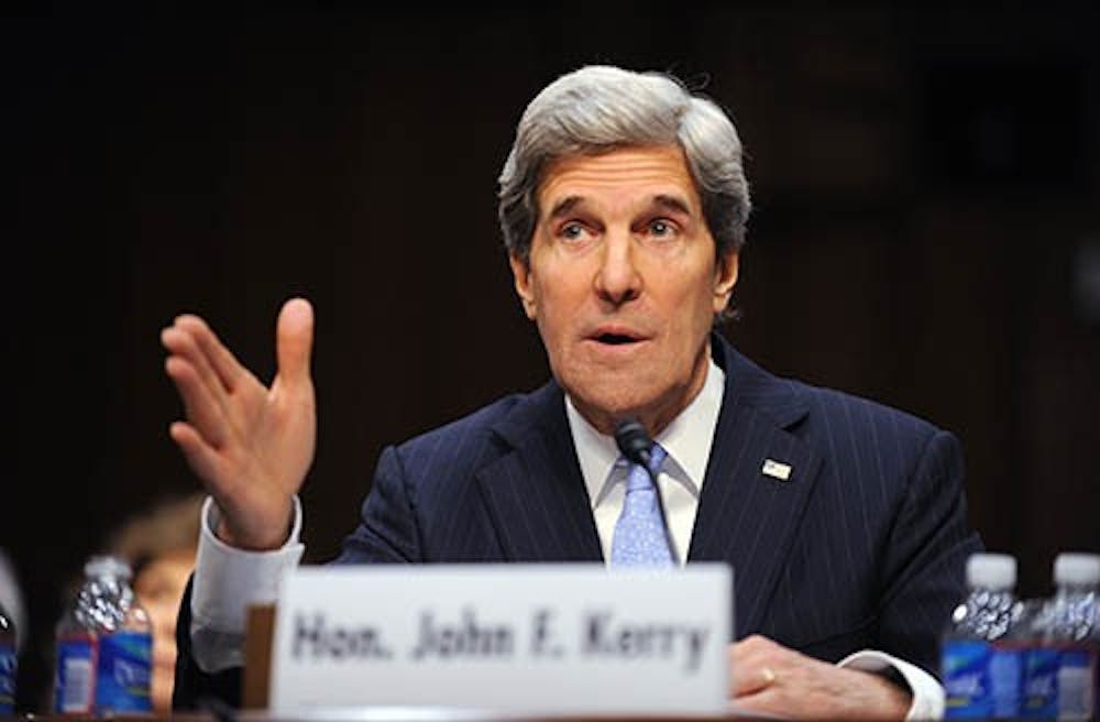 Sen. John Kerry testifies before the Senate Foreign Relations Committee on Jan. 24, 2013, in Washington, D.C., for his nomination to be secretary of state. MCT PHOTO