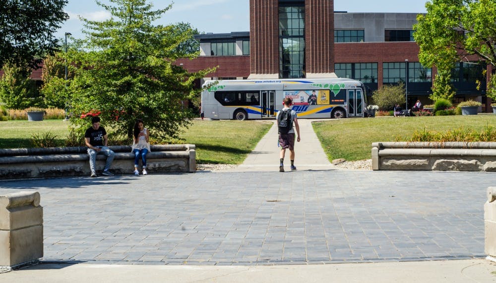 <p>The round meeting area near the Architecture building, commonly known as the ashtray, is fixed. Students brought the area to Ball State's attention by signing petitions and bringing the idea to student government. Stephanie Amador, DN File</p>