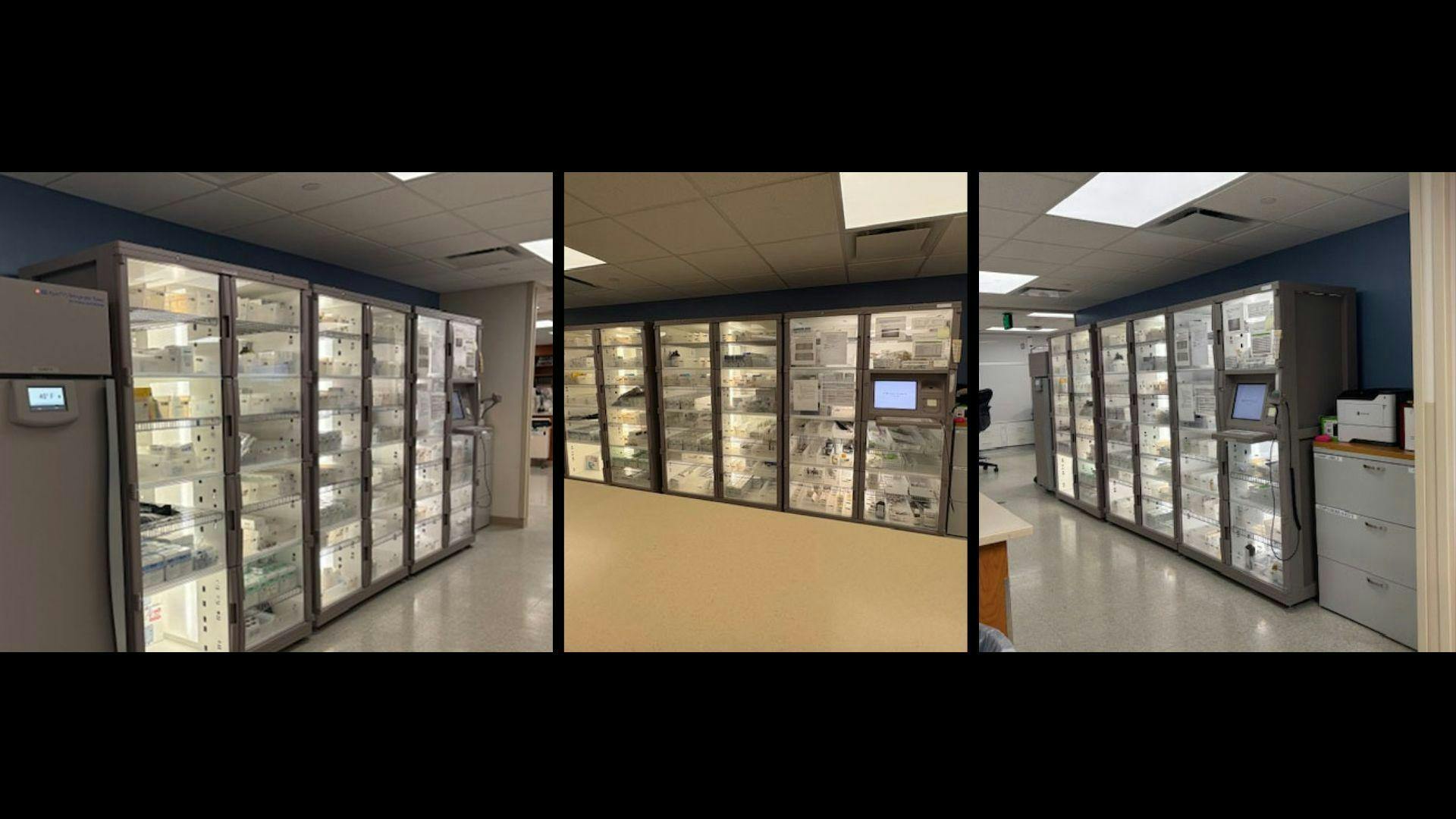 Indiana University Health Ball Memorial Hospital’s pharmacy security safe used to store narcotics. (Photos from IU Health Ball Memorial Hospital presentation)