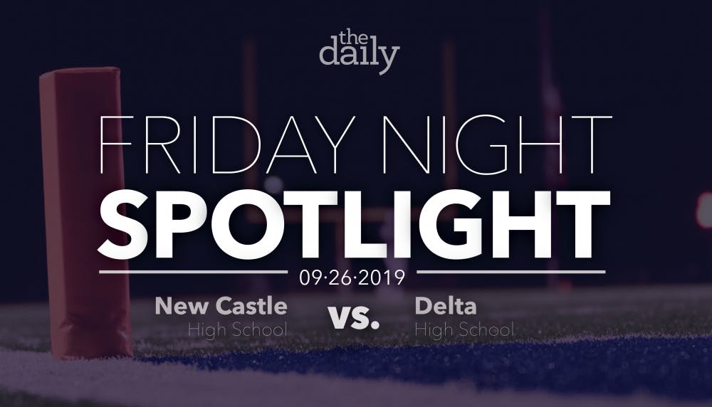 Delta defeated New Castle Friday, Sept. 27, 2019, by a score of 42-0. The Eagles scored six touchdowns as their passing game led the offense. Emily Wright, DN Graphic