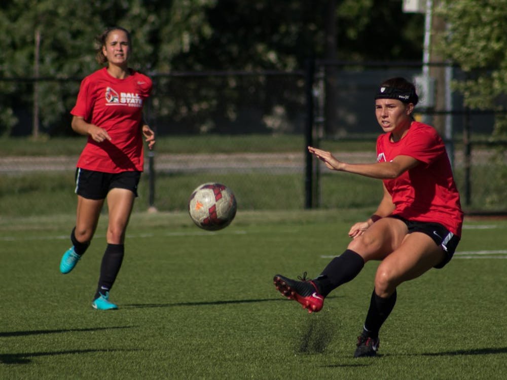 The Ball State Soccer team practices Wednesday Sept. 5, 2018, at Briner Sports Complex. Eric Pritchett, DN