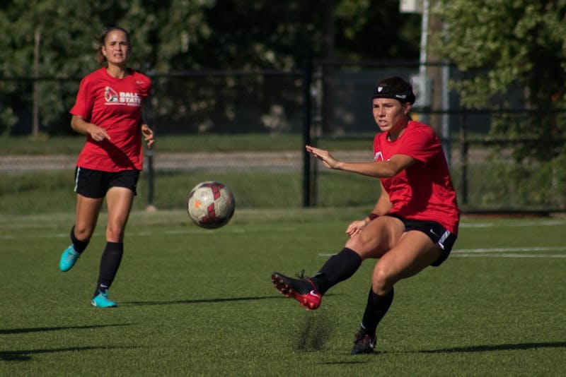 The Ball State Soccer team practices Wednesday Sept. 5, 2018, at Briner Sports Complex. Eric Pritchett, DN