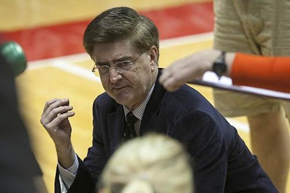 <p>Steve Shondell earned his 100th win with the women's volleyball program on Oct. 25 against Bowling Green. </p>