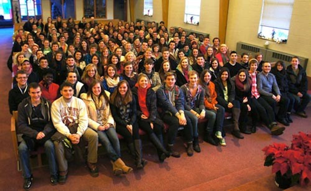 Attendees from the Indy Christmas Conference who participated in the Day of Outreach gather in a church. About 150 Ball State students went to the event, which took place between Dec. 28 and Jan. 1. PHOTO PROVIDED BY BRIDGET HEDINGER