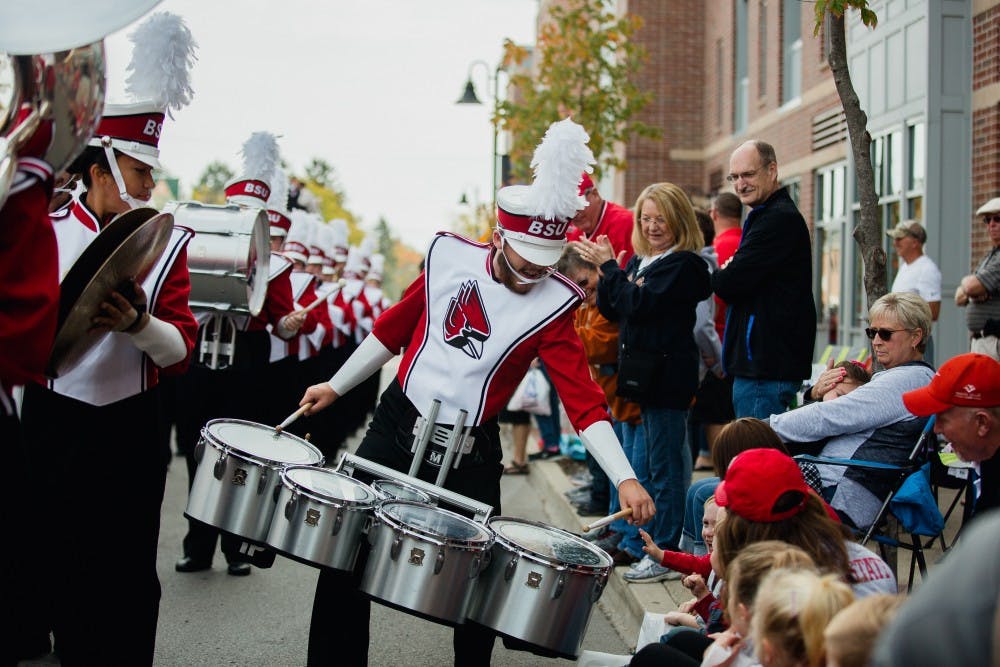 <p>The annual Homecoming Parade traveled from Muncie Central High School through campus on Oct. 21 to start off the day's Homecoming festivities. The Pride of Mid-America Marching Band, which is nearly 60 years old, played in the parade. &nbsp;<strong>Reagan Allen, DN</strong></p>