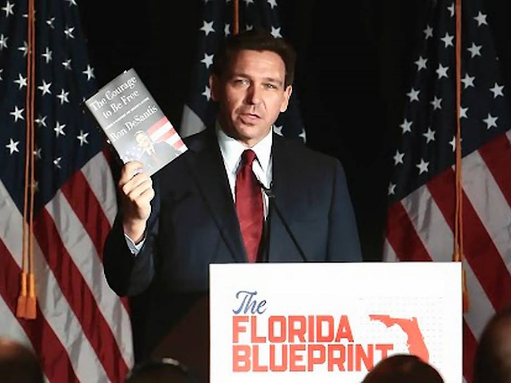 Florida Gov. Ron DeSantis speaks about his book "The Courage to Be Free: Florida's Blueprint for America's Revival" in Doral, Florida on March 1, 2023. (Jose A. Iglesias/Miami Herald/TNS)