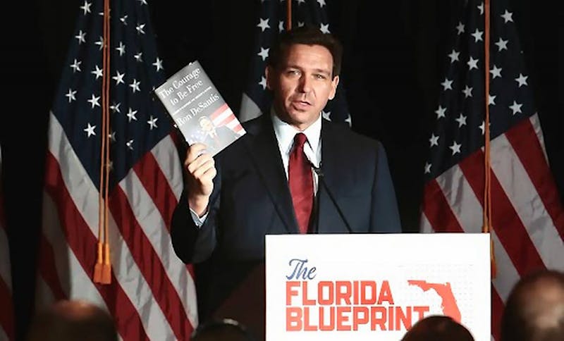 Florida Gov. Ron DeSantis speaks about his book "The Courage to Be Free: Florida's Blueprint for America's Revival" in Doral, Florida on March 1, 2023. (Jose A. Iglesias/Miami Herald/TNS)