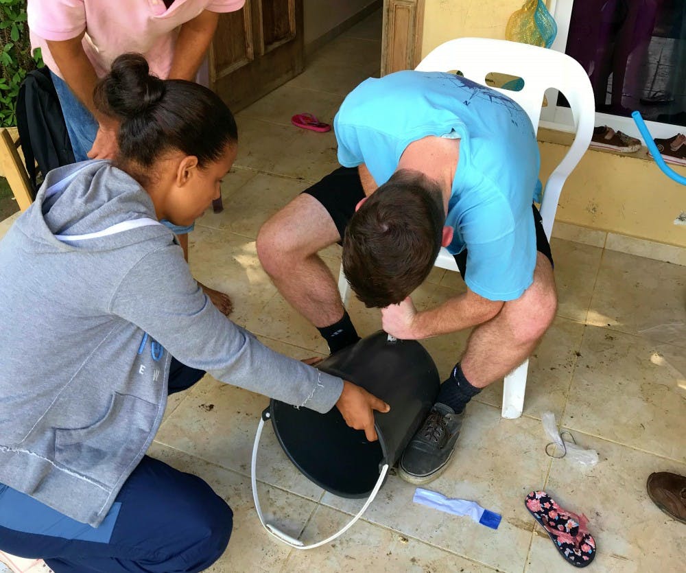 <p>Josh Heideman installs the water filtration system in the Dominican Republic. <strong>Josh Heideman, Photo Provided</strong></p>