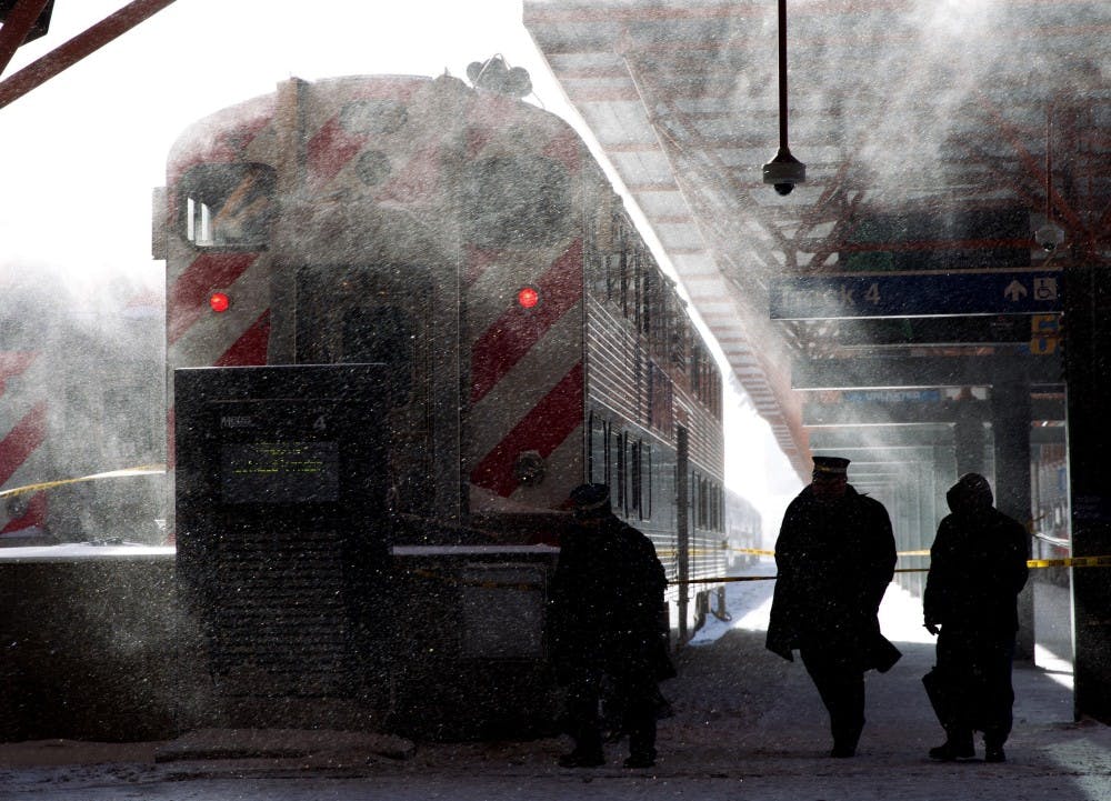 Metra employees experience subzero temperatures Monday at the LaSalle Street station in Chicago. MCT PHOTO