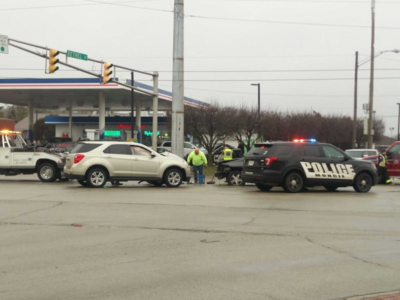 Officers from Muncie Police Department and Ball State University Police responded to a car accident that occurred around 2:50 p.m. Monday at the intersection of Bethel Avenue and Tillotson Avenue. Rohith Rao, DN