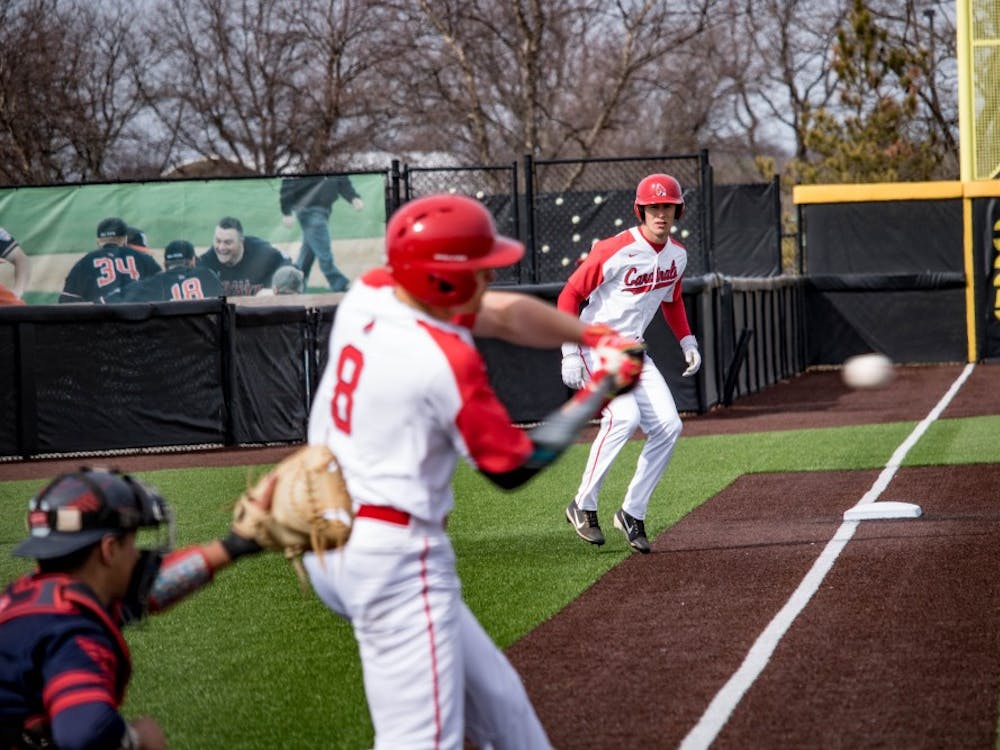 Ball State played Dayton March 16 at Ball Diamond at First Merchants Ballpark. The Cardinals lost 3-4. 