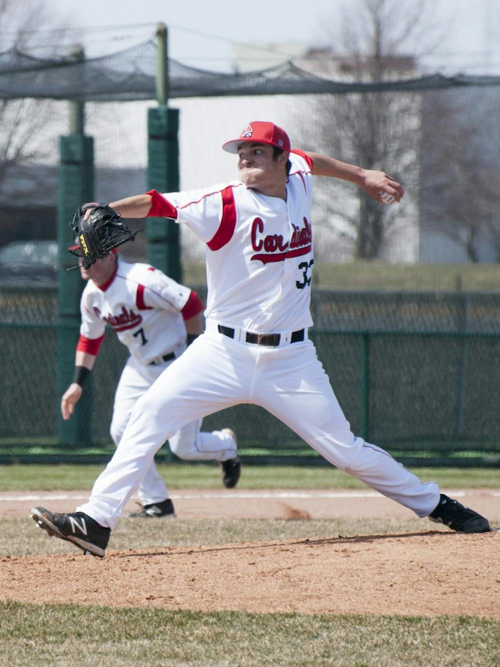 Senior pitcher Clay Manering pitches during a game against Northern Kentucky on April 3, 2013. Manering gave up three earned runs in the 3-4 loss against Dayton on Monday. DN FILE PHOTO JONATHAN MIKSANEK