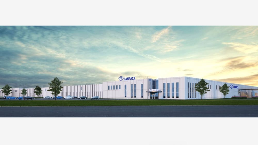 CANPACK offers a rendering of what its new, state-of-the-art Muncie factory will look like by 2023. CANPACK was founded in 1992 in Kraków, Poland, and now has a presence in multiple continents around the world. CANPACK, Photo Provided