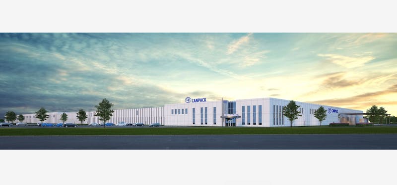 CANPACK offers a rendering of what its new, state-of-the-art Muncie factory will look like by 2023. CANPACK was founded in 1992 in Kraków, Poland, and now has a presence in multiple continents around the world. CANPACK, Photo Provided