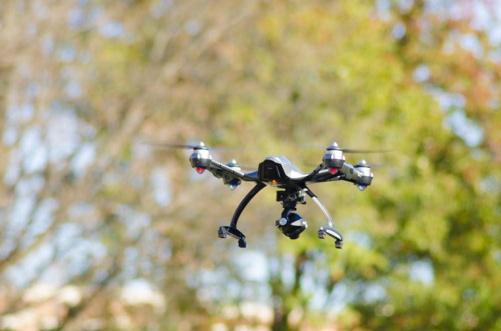 Luke Russell bought his drone a week-and-a-half ago after seeing one at a wedding and taking a group shot. He liked the idea of taking aerial photography without being in the air himself.&nbsp;PHOTO PROVIDED BY JONAH FIELDS