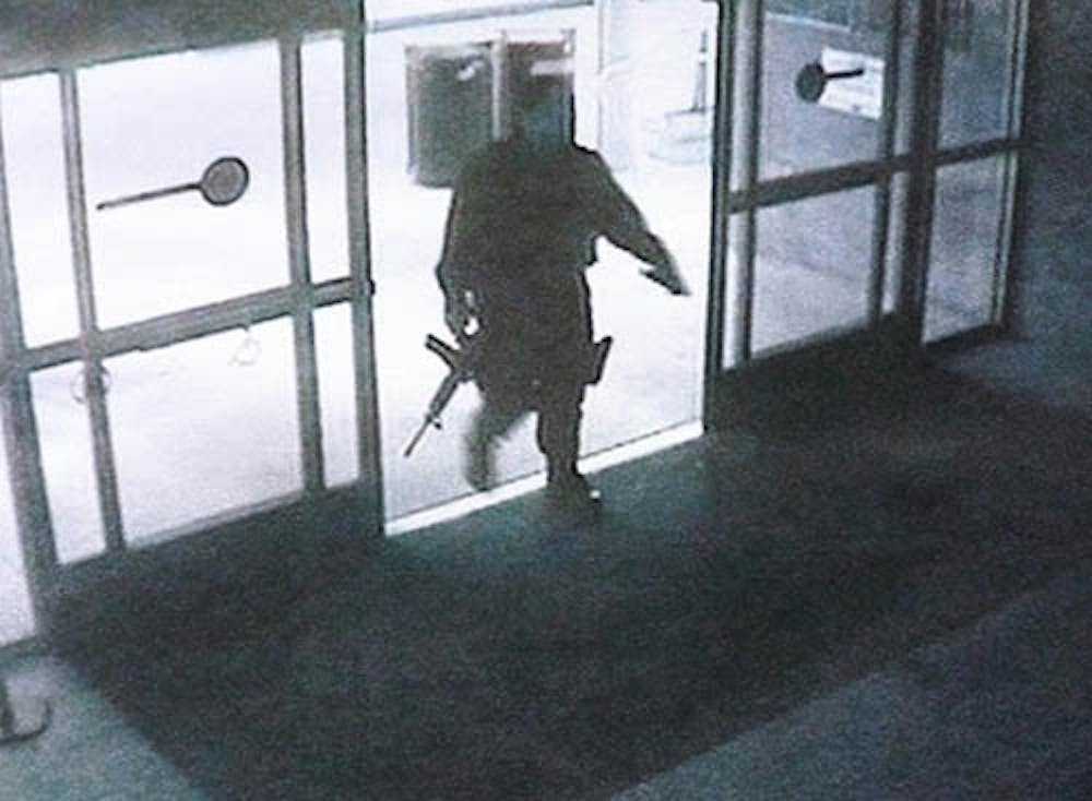 John Zawahri, enters the Santa Monica College Library on june 7th. The shooting rampage claimed its 5th victim, who died in the hospital. MCT PHOTO 