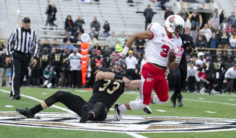 Junior wide receiver Willie Snead breaks away from a Western Michigan defender on Oct. 19 at Waldo Stadium. Snead led the team with seven catches for 90 yards. DN PHOTO BREANNA DAUGHERTY