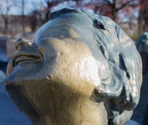 Frog Baby was removed shortly after being vandalized on Dec. 14, 2012. Frog Baby will return to her place in the fountain in time for Spring Commencement. DN FILE PHOTO TAYLOR IRBY