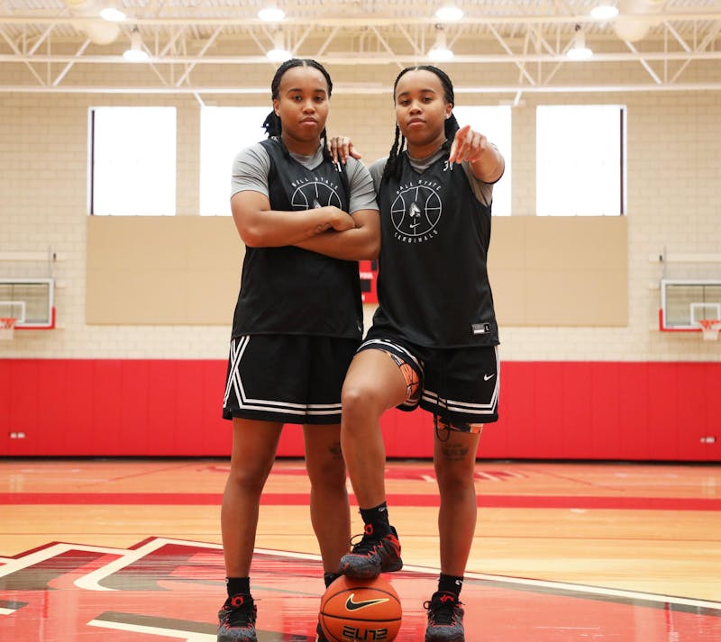 Hailey and Olivia Smith, freshman Ball State women's basketball players, pose for a photo Nov. 9 at Shondell Practice Center. Mya Cataline, DN