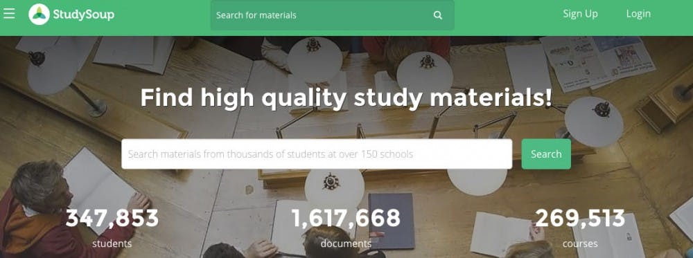 StudySoup is an online site to allow students to get paid for their class notes to share with other students. However, there may be copyright issues if students use the notes teachers handed to them.&nbsp;PHOTO COURTESY OF STUDYSOUP.COM