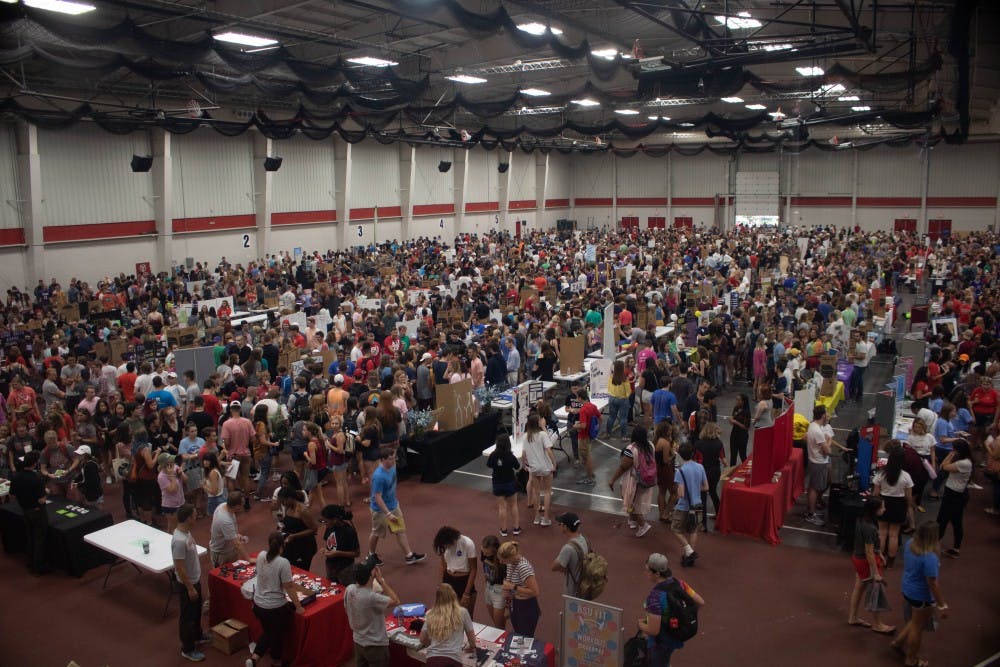 A large number of students came to the Field Sports Building for the Activity Fair. Rebecca Slezak,DN