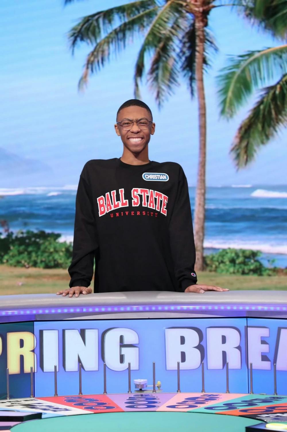 Freshman Christian Dixie became the first Ball State student to play on "Wheel of Fortune’s" "College Week" on Feb. 6. His episode will air March 17. Sony Pictures, Photo Provided 
