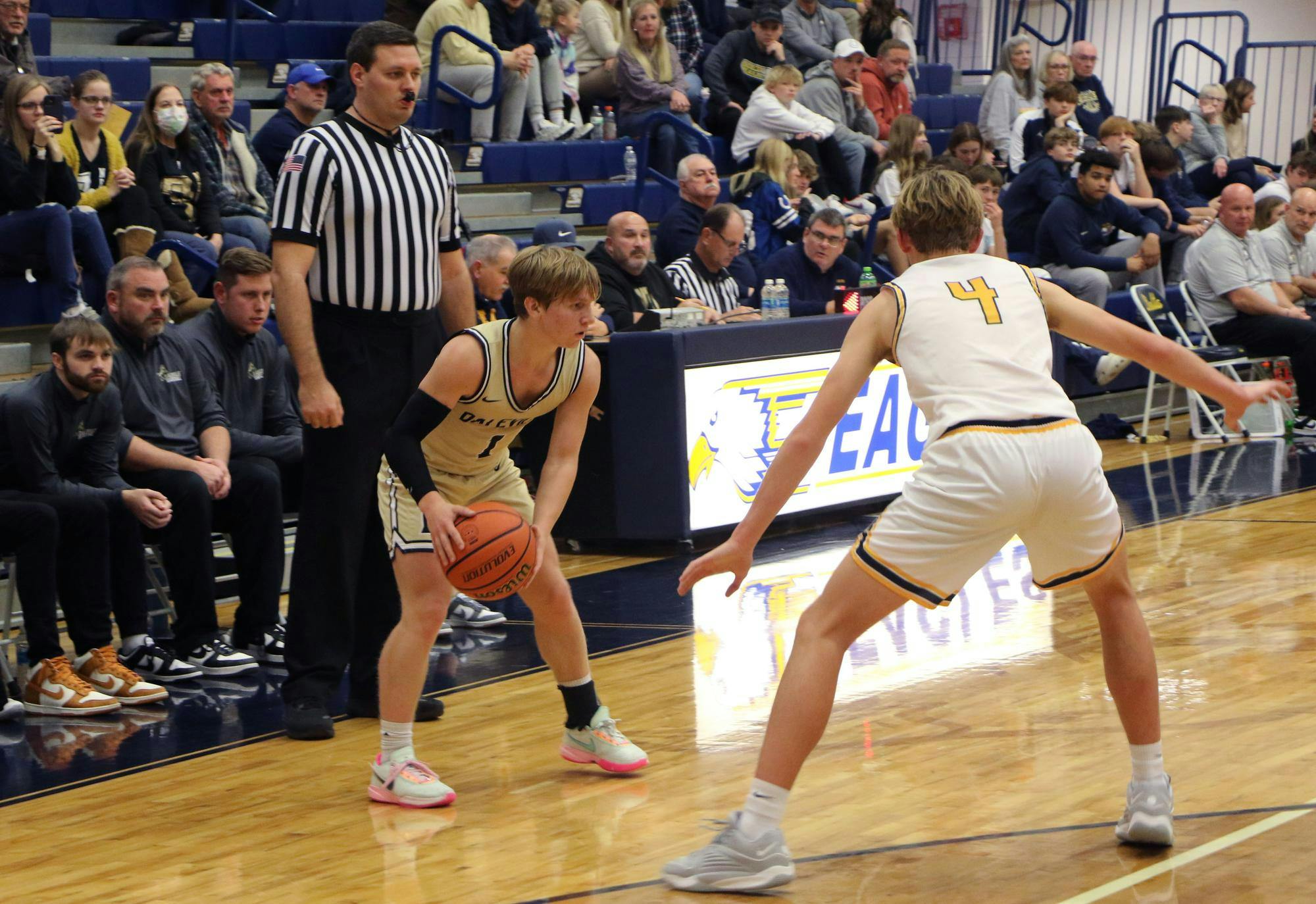 Daleville junior Noah Colvin holds the ball Nov. 28 in a game against Delta at Delta High School. David Moore, DN.