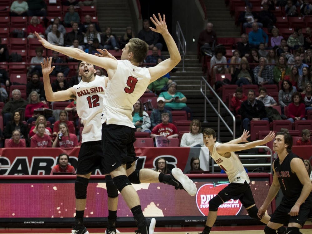 Ball State men's volleyball competed against Fort Wayne March 17 in John E. Worthen Arena. The Cardinals won 3-0.