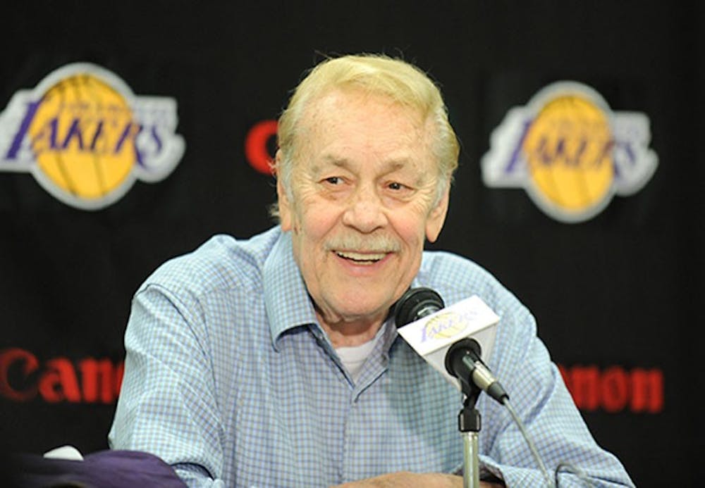 Lakers owner Jerry Buss talks to the media at the Bicycle Casino in Bell Gardens, California, August 17, 2010.  Buss died Monday, Feburary 18, 2013, of an undisclosed form of cancer at Cedars-Sinai Medical Center, according to his longtime spokesman, Bob Steiner. Buss was 80. (Wally Skalij/Los Angeles Times/MCT)