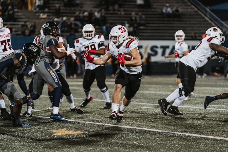 Sophomore running back Carson Steele carries the ball against Kent State Nov. 1. The Cardinals defeated the Golden Flashes 27-20. Ball State Athletics, photo provided