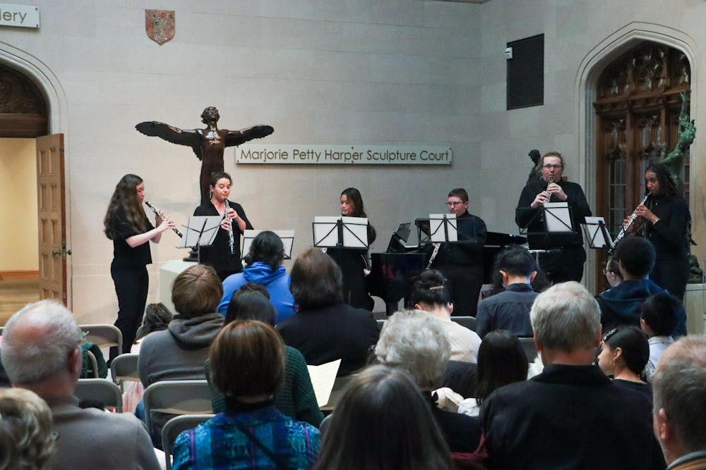 An audience watches a musical performance at the “Music in the Museum: Baroque and Beyond” Feb. 29 in the David Owsley Museum of Art. Isaiah Wallace, DN 
