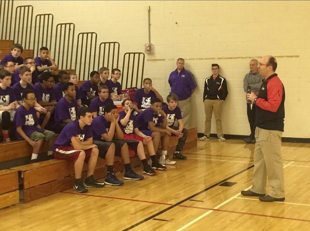 <p>The Inner City Educational (ICE) League is starting its second season on Feb. 6 at Muncie Central High School. Shown above,&nbsp;former football&nbsp;head coach Pete Lembo talked to students at Muncie Central in Feb. 2015.&nbsp;<em style="background-color: initial;">PHOTO PROVIDED BY PROJECT LEADERSHIP</em></p>