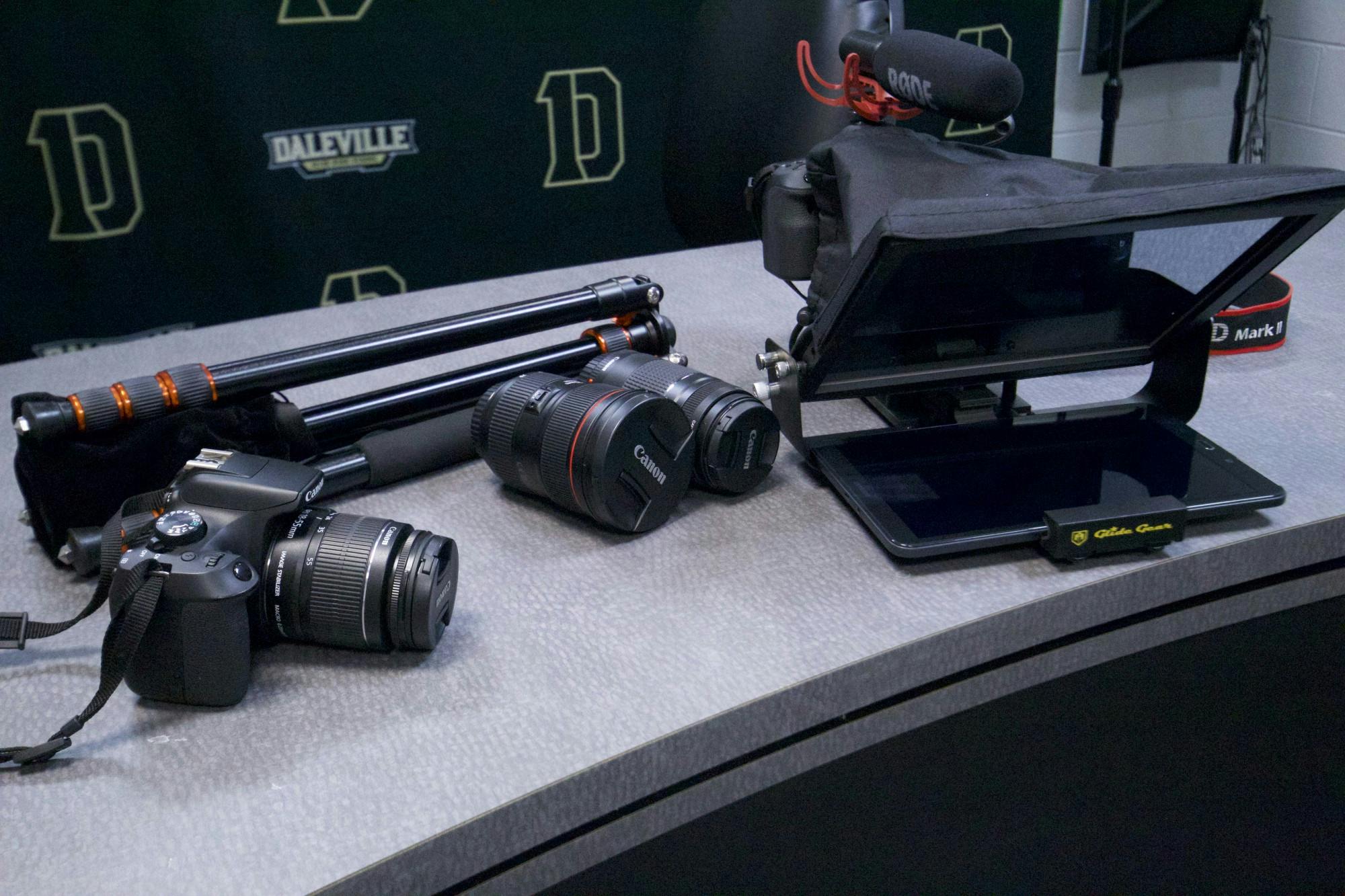 Daleville Junior/Senior High School&#x27;s new camera equipment sits Nov. 23, 2020. The school received $5,000 from the Community Foundation&#x27;s Technology Resilience Initiative, which it has put toward new media equipment for student programs. Melissa Crist, Photo Provided