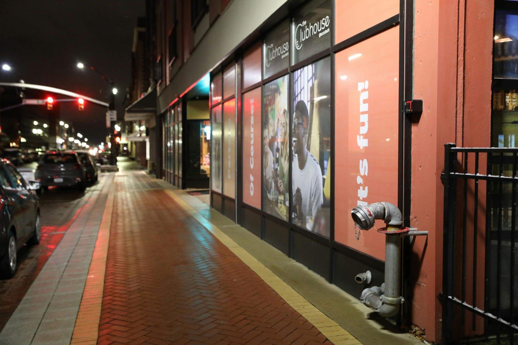 The Clubhouse @ Accutech can be seen from the sidewalk along S Walnut St in downtown Muncie, Ind. Nov. 11. The indoor golfing facility and eatery opened to the public July 2022. Cierra West, DN