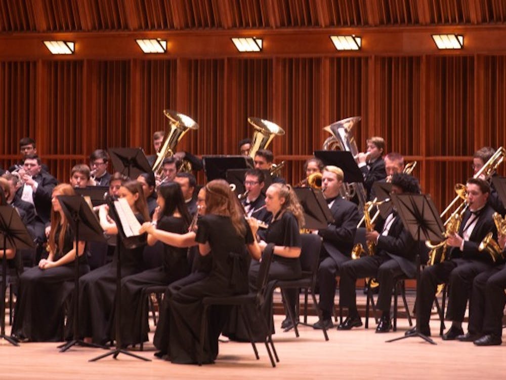 The Muncie Central Wind Ensemble Performs "Chester Overture for Band" April 8, 2019, at Ball State's Sursa Hall . Mary Stempky, DN