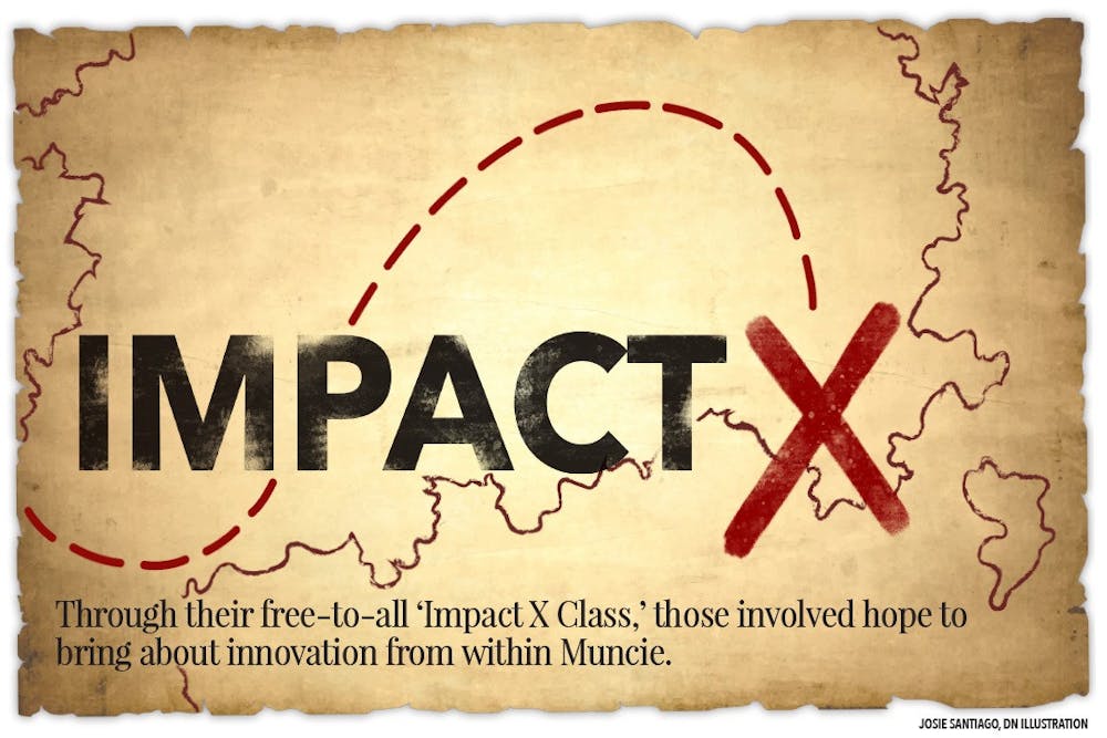 Through their free-to-all &#x27;Impact X Class,&#x27; those involved hope to bring about innovation from within Muncie. The 12-week class begins Tuesday, Sept. 13, 2022. (Josie Santiago, DN)