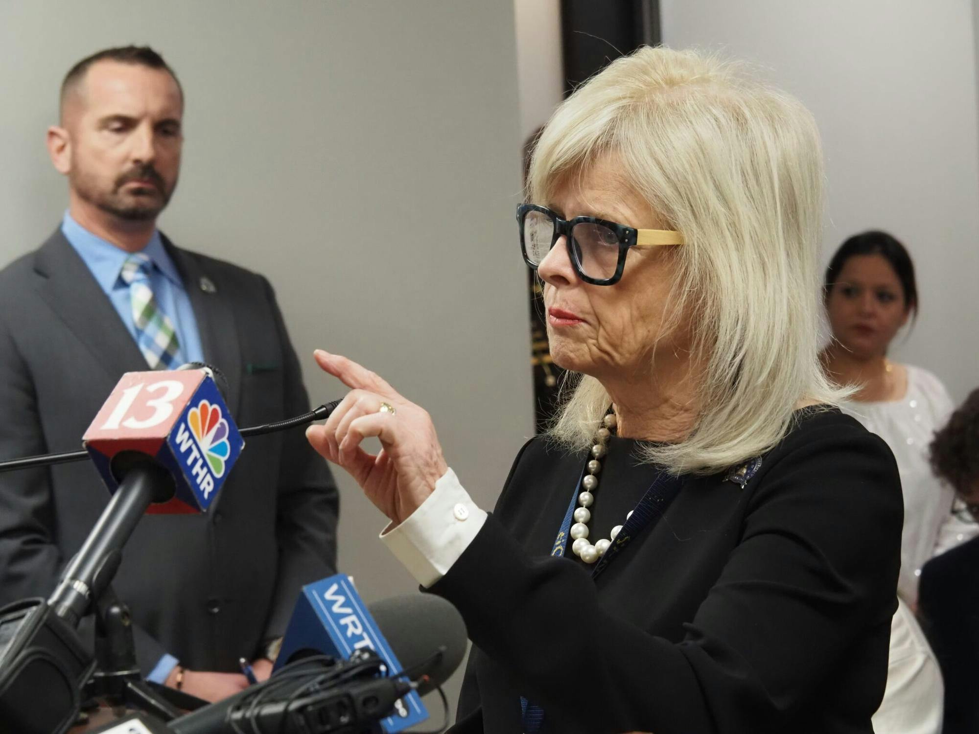Sen. Liz Brown, R-Fort Wayne, introduces her immigration bill in a House committee on Monday, Feb. 2, 2026. (Photo by Leslie Bonilla Muñiz/Indiana Capital Chronicle)