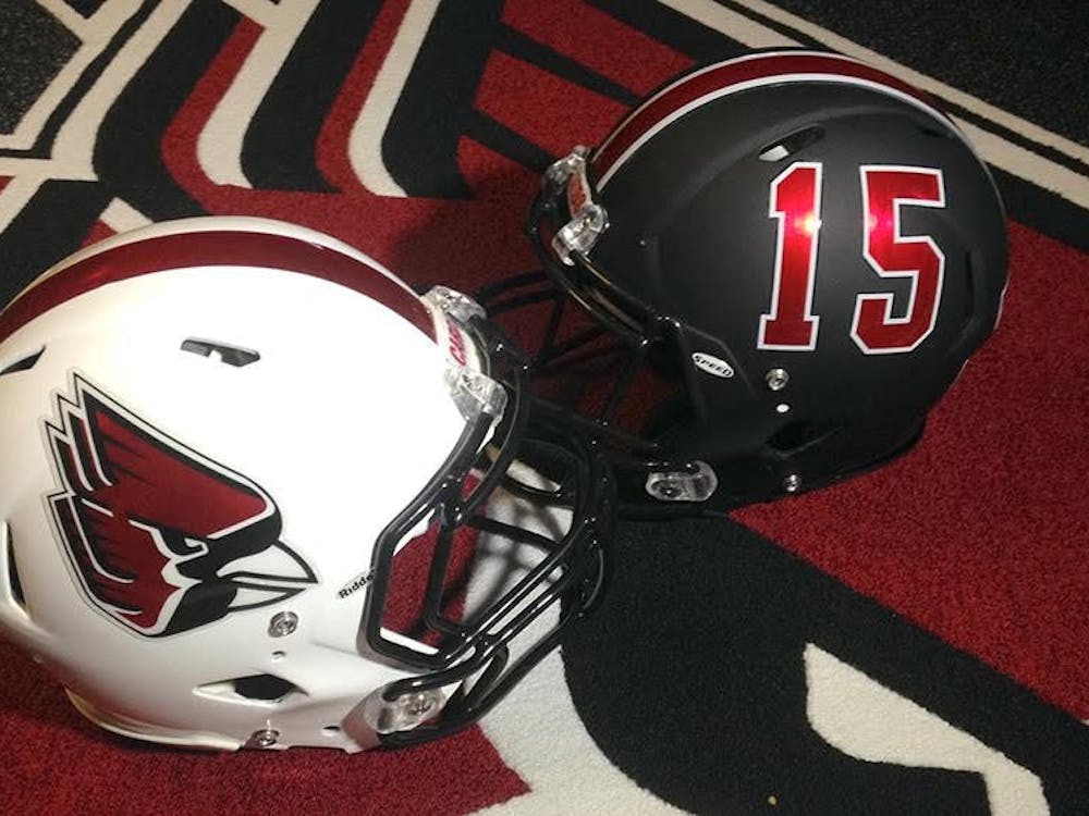Ball State will feature six total helmet designs this season. New white and black chrome helmets have been added, along with helmets showing support for the military and breast cancer awareness. PHOTO PROVIDED BY BALL STATE ATHLETICS