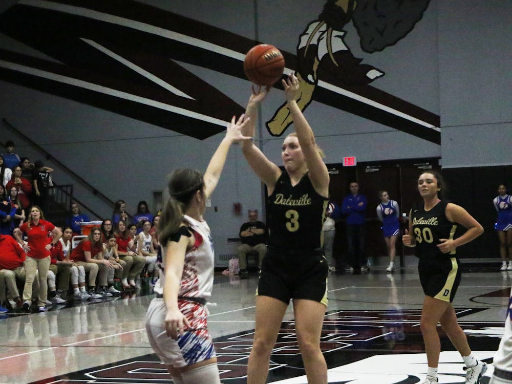Daleville senior Isabelle Williams shoots the ball against Union City at the Regional Championship Feb. 10 at Wes-Del High School. David Moore, DN 