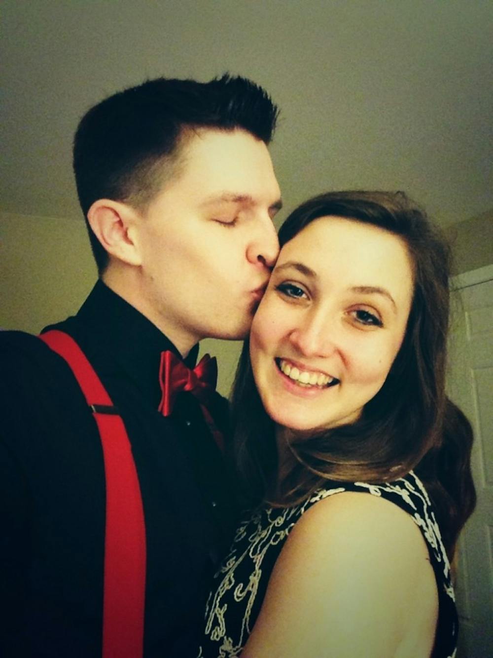 	<p>Abbey Beville, a sophomore psychology major, and her fiance Nick Dupeire were engaged on Dec. 31, 2012. While Beville attends Ball State, Dupeire currently attends the school at the State University of New York. . <span class="caps">PHOTO</span> <span class="caps">PROVIDED</span> <span class="caps">ABBEY</span> <span class="caps">BEVILLE</span></p>