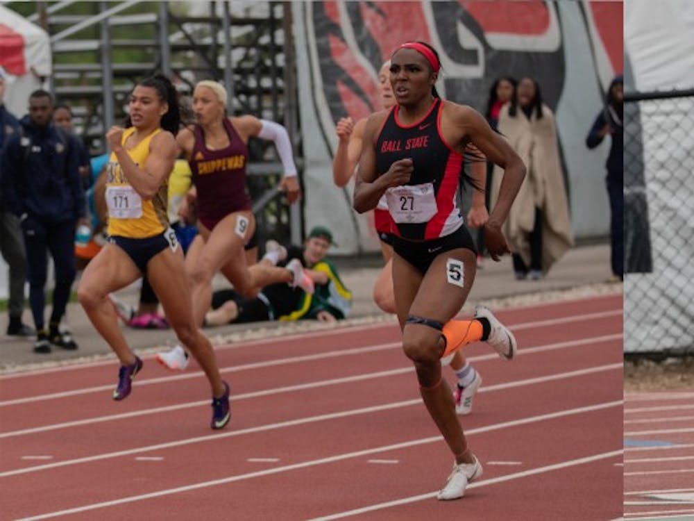 Bryeana Byrdsong and MaQuila Norman run at the MAC Outdoor Championships, held May 9-11, 2019 at Ball State's Briner Sports Complex. Byrdsong and Norman qualified for the NCAA East Preliminary Championships held in Jacksonville, Florida. Rohith Rao, DN