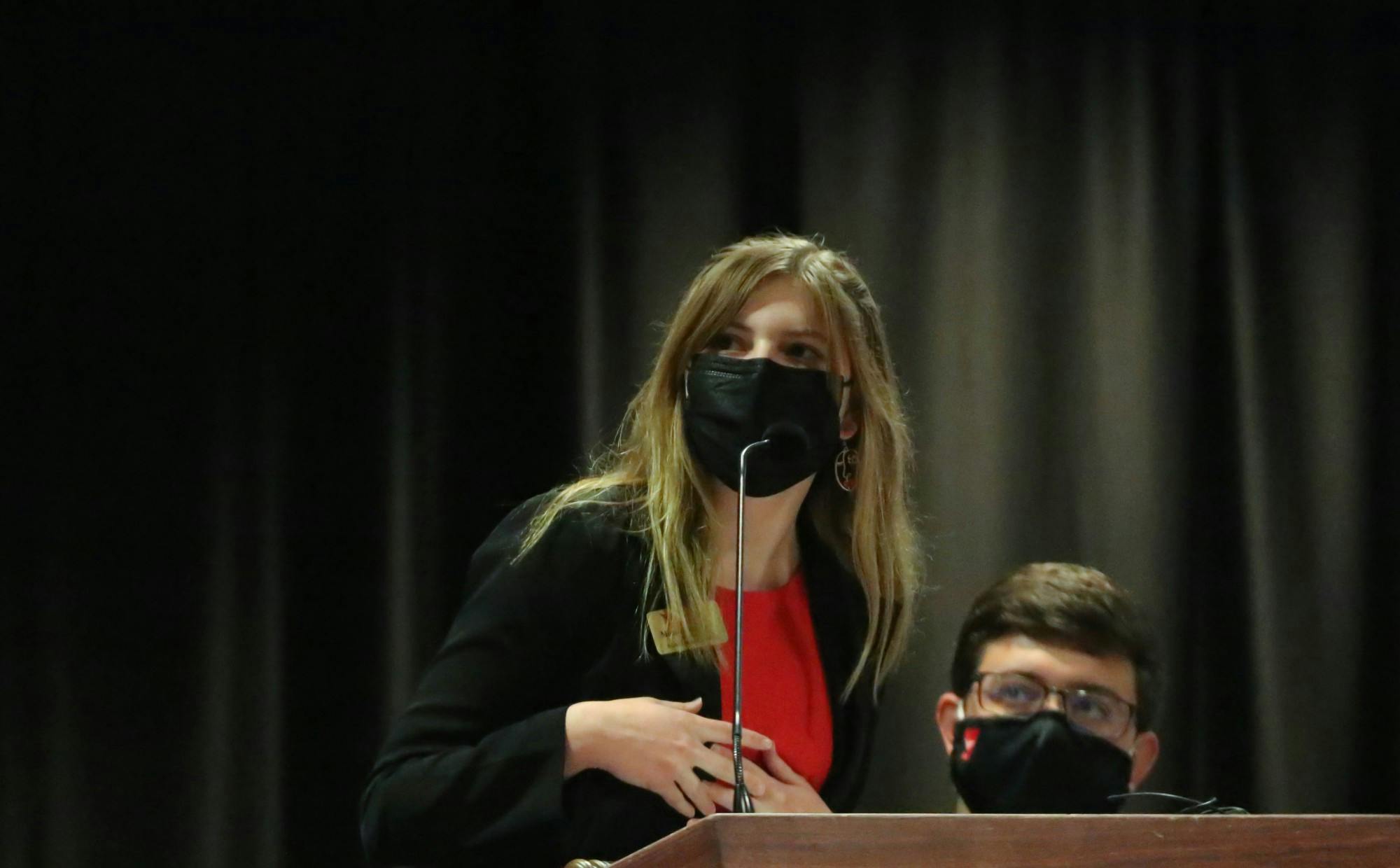 Monet Lindstrand, currently an SGA collegiate senator, was voted in as the future President Pro Tempore Nov. 17 in the L.A. Pittenger Student Center. Lindstrand was one of three senators nominated for the position of President Pro Tempore. Eli Houser, DN