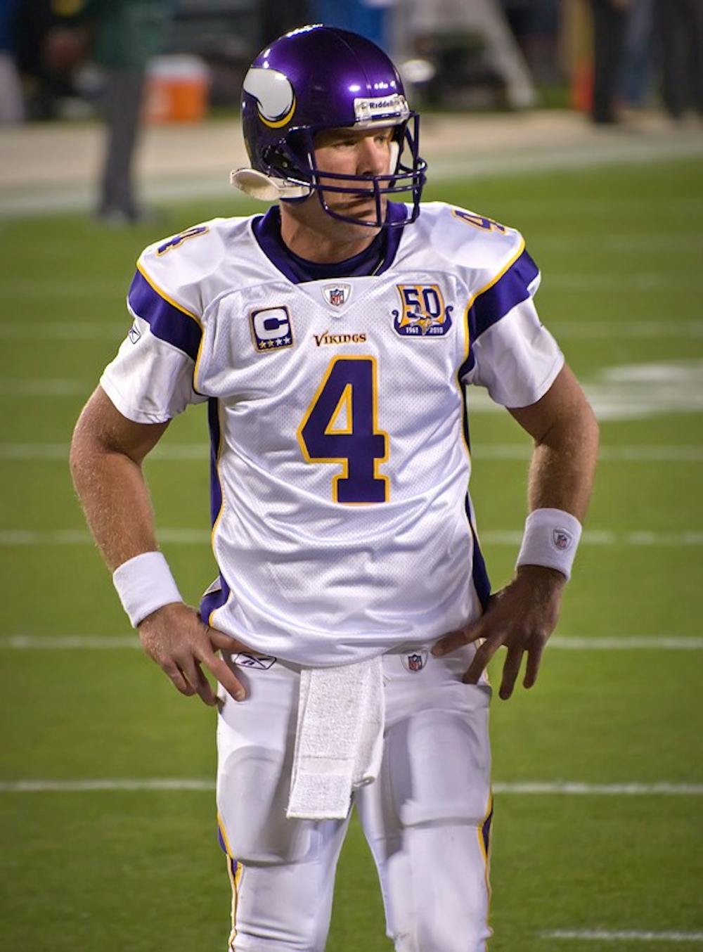 Brett Farve playing at Lambeau Field for the Minnesota Vikings Oct. 24, 2010. Mike Morbeck, photo courtesy 