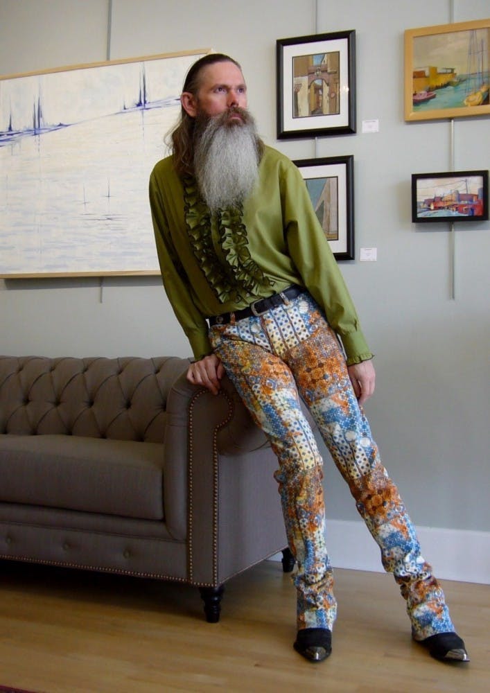 Richard Anderson poses at the Hosier Salon in Carmel. Anderson has one of the largest collections of&nbsp;Jean Paul Gaultie in America