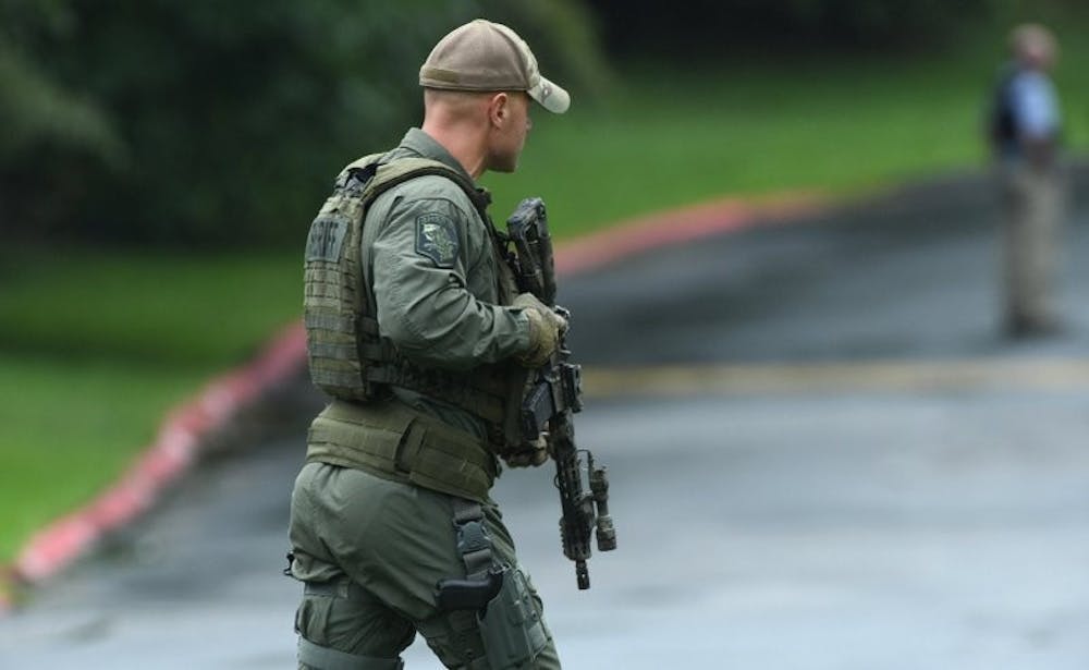 <p>Authorities respond to a shooting in Harford County, Md., Thursday, Sept. 20, 2018. Authorities say multiple people have been shot in northeast Maryland in what the FBI is describing as an "active shooter situation." <strong>AP Photo</strong></p>