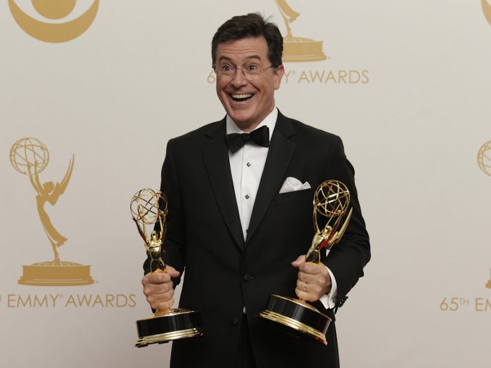 Stephen Colbert backstage the 65th Annual Primetime Emmy Awards on Sunday, September 22, 2013, at Nokia Theatre, L.A. Live, in Los Angeles, California. (Lawrence K. Ho/Los Angeles Times/MCT)