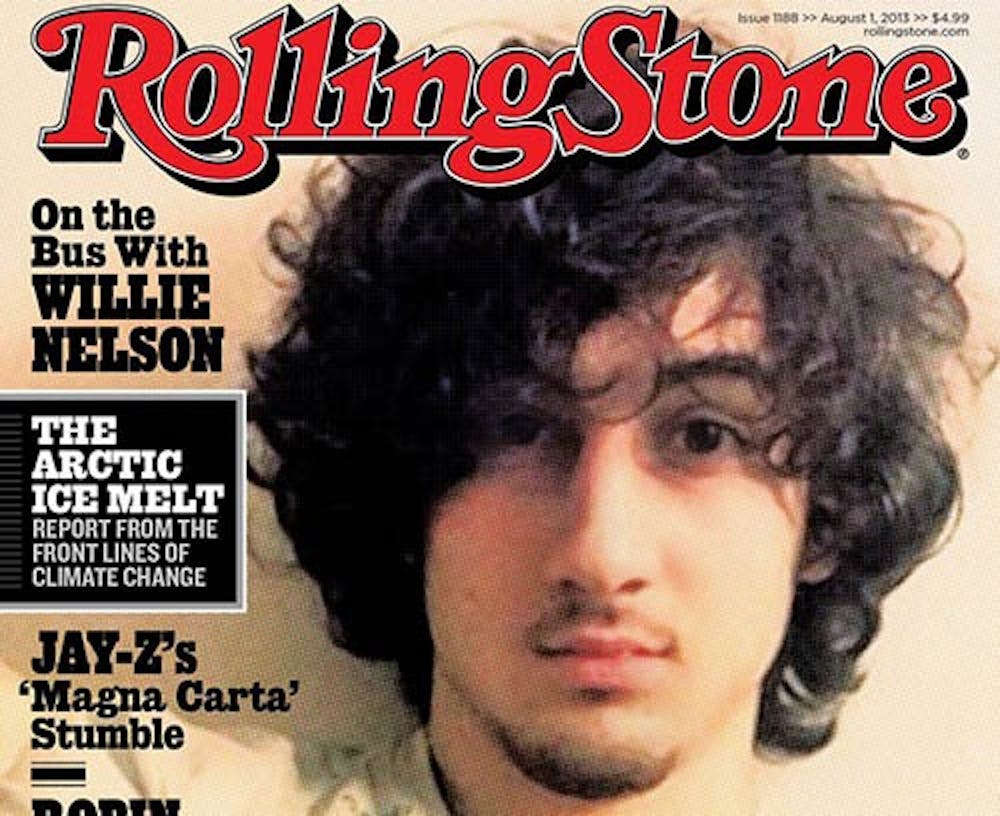 The August issue of “Rolling Stone” features a photo of Boston Marathon bombing suspect Dzhokhar Tsarnaev on the cover. The cover is generating controversy due to what critics call a glamorous portrayal of Tsarnaev. PHOTO COURTESY OF MSN.MONEY.COM