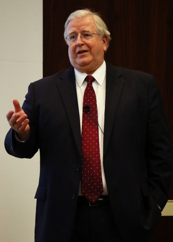 Gene Policinski stresses the importance of journalists self-regulating drones, or unmanned aerial vehicles, in an attempt to make the public more comfortable with the use by news organizations. Policinski, an alumnus as well as the chief operating officer at the Newseum Institute and senior vice president at the First Amendment Center, spoke at the 