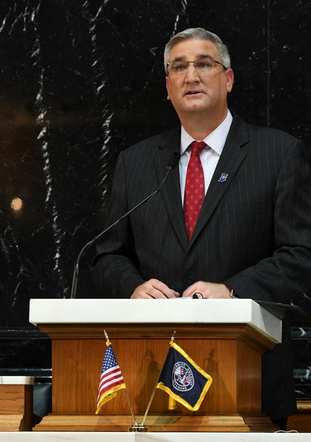 <p>Gov. Eric Holcomb will be speaking at Ball State's 2019 spring commencement. This will the be the first time a sitting Indiana governor has spoken at this event. <strong>Wikimedia Commons, Photo Courtesy</strong></p>