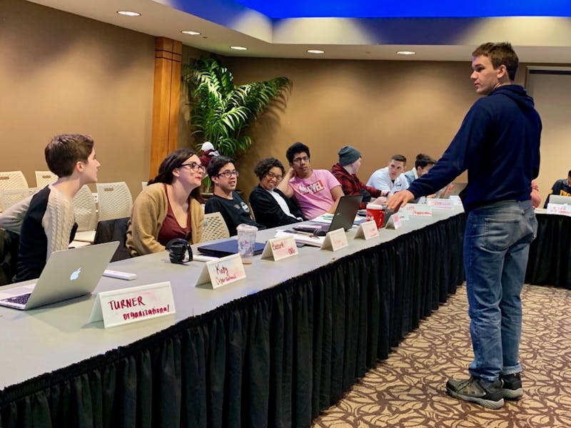 Senators discuss proposed a Title IX changes at Wednesday’s SGA meeting. SGA called for Ball State to oppose the proposed changes made by the Department of Education. Liz Rieth, DN